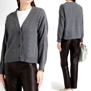 N.Peal MetalTrim Rib 100% Cashmere  Women's Cardigan Sweater